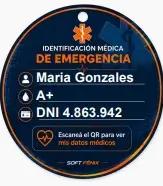 Llavero de identificación de emergencia, lado frontal